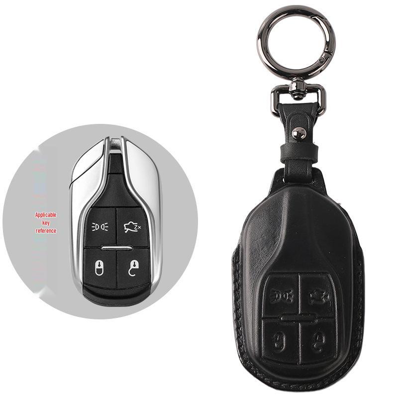 Genuine Leather Key Case for Maserati Levante, Ghibli, and Quattroporte