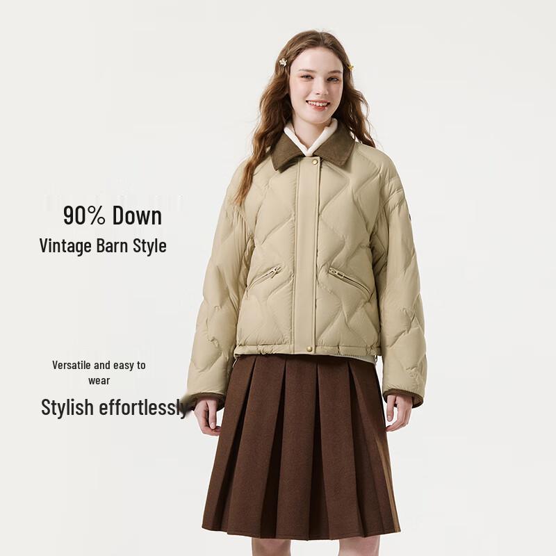 Tanboer Women's Lightweight Short Lapel Down Jacket TB5330228A