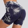 Mode d'été Nouveau Pantalon de Fitness Cravate Flottante Taille Haute Short Court Entraînement Lifting des Fesses Sport Course Tie Dye Pantalon de Yoga