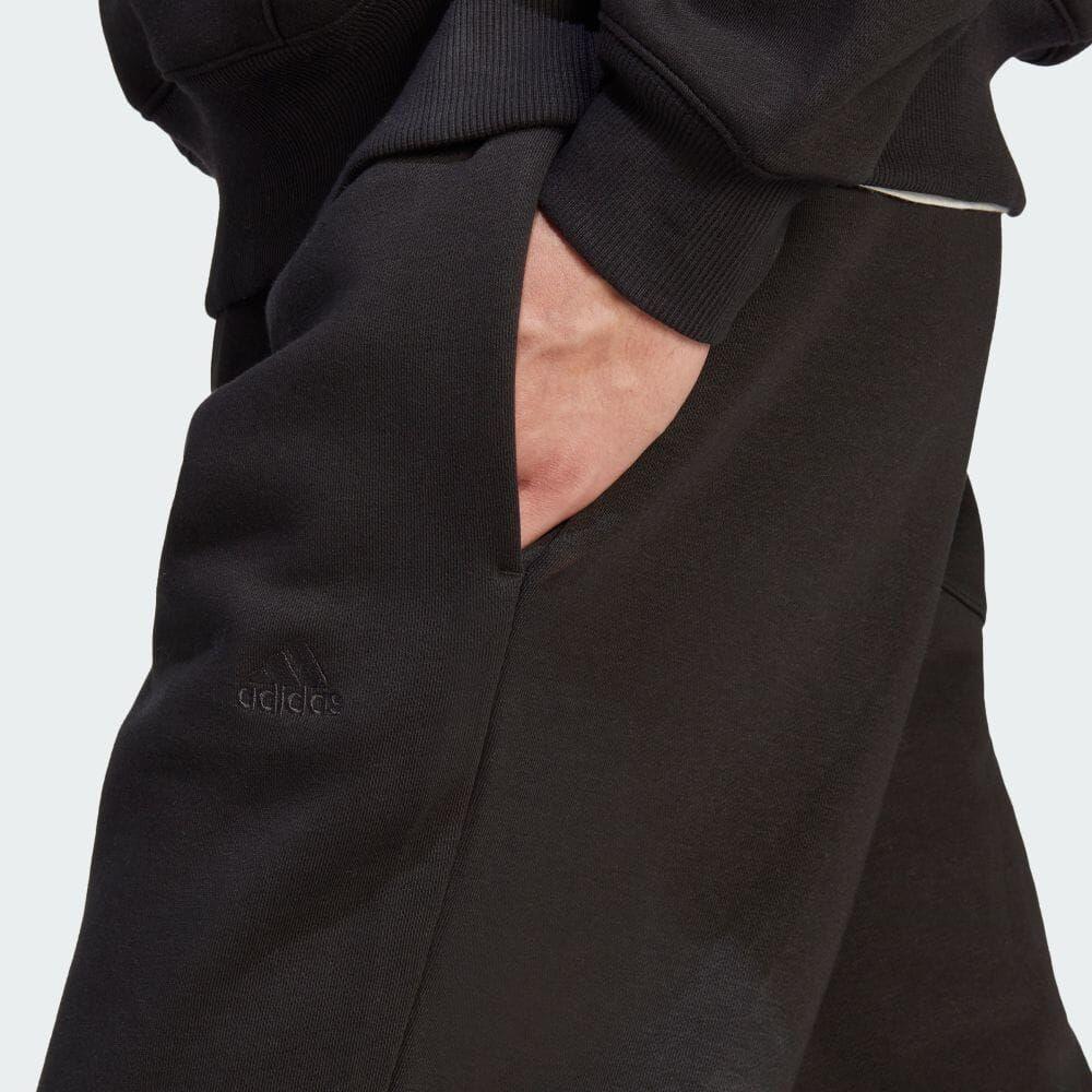 Adidas Solid Color Letter Print Drawstring Loose Cuff Casual Pants Men Bottoms Black IB4048