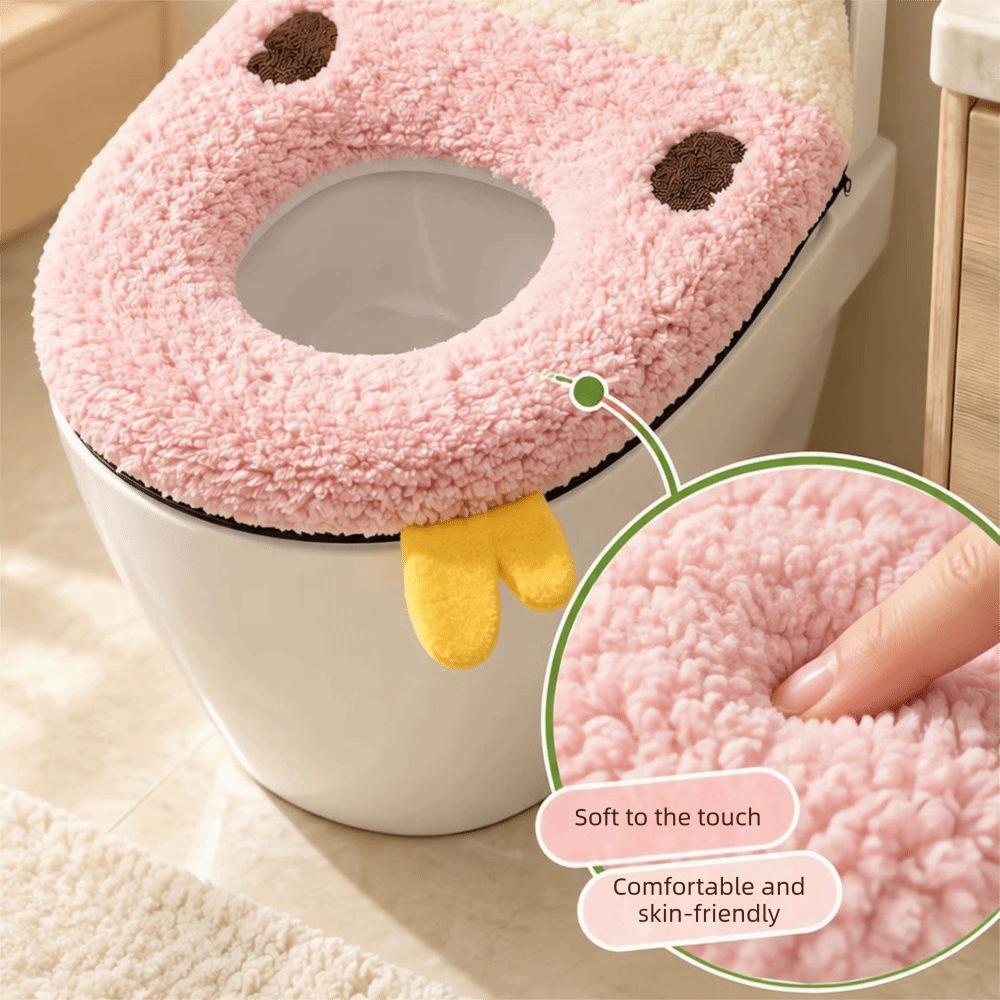 Chicken Shape Backrest Cartoon Chicken Toilet Cushion Thickened Cute Toilet Mat Winter Season