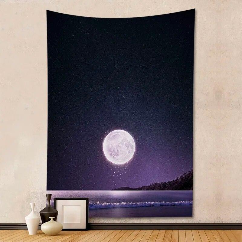 Tapestry beautiful starry sky moon room decoration home life wall hanging background cloth