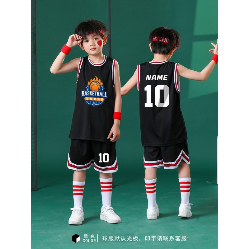 Kids Basketball Jersey Set Breathable Sweat-Absorbent Training Uniforms Team Game Wear Boys Girls