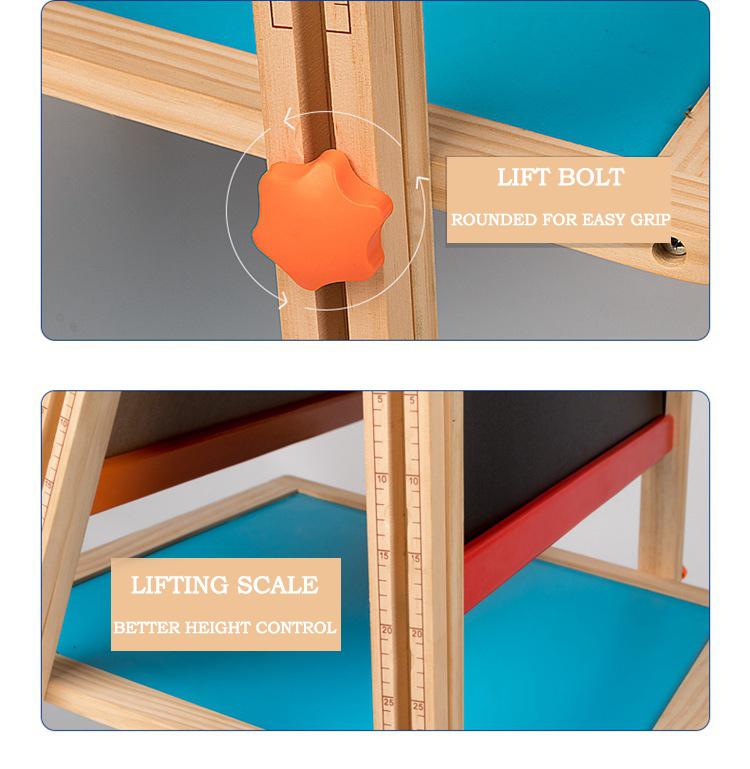 BABIBO New Wooden Children's Magnetic Drawing Board/children's Lifting Bracket Type Small Blackboard/dust-free Blackboard Gift Toys