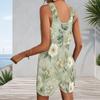 Patch Pocket Tank Romper Plus Size For Women