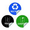 IGNIXIA Trash Recycle Compost Stickers to Organize Trash- Premium Vinyl Sticker for Trash Can, Compost Bin, Recycle Bin- (Pack of 6) for Metal Trash