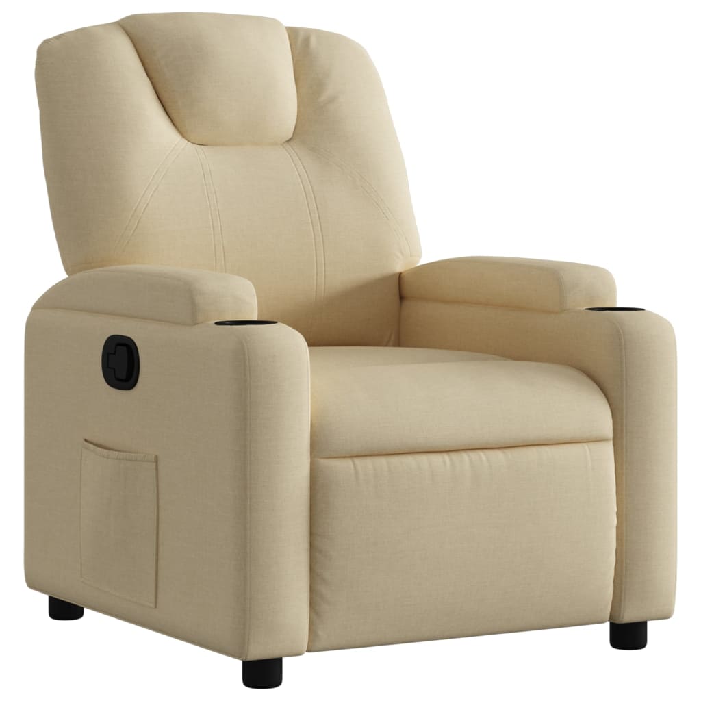 Cream Fabric Recliner Chair