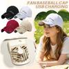 Sport Cap USB Rechargeable Fan Baseball Hat Breathable Summer Outdoor Sunshade Hat with Adjustable Strap and Built-in Cooling Fan