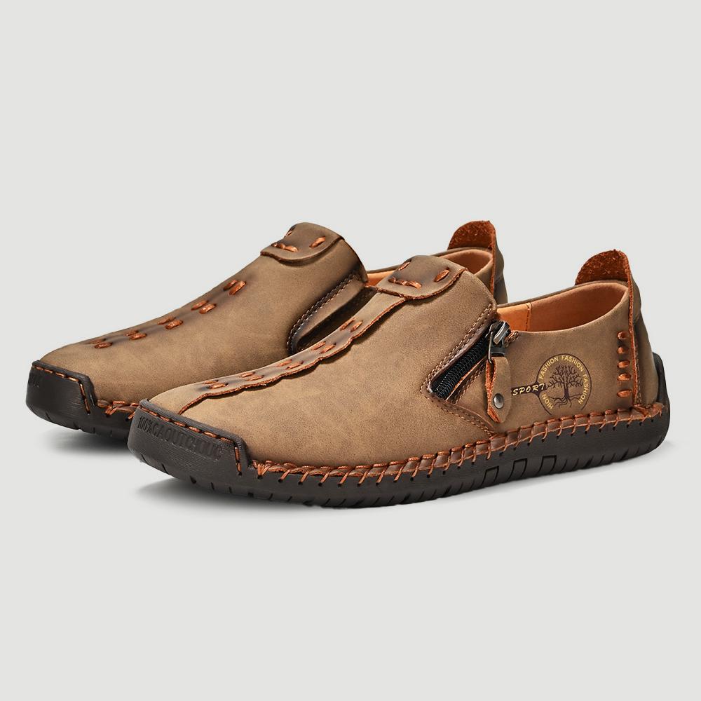 Vente Chaude Chaussures pour Hommes en Cuir Fait Main Décontractées Mocassins à Enfiler Chaussures en Cuir Respirantes pour Hommes Chaussures Plates Mocassins Chaussures de Marche Grande Taille