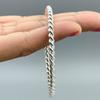 Twisted 925 Sterling Silver Bangle, Handmade Minimalist Everyday Wear Jewelry, Gift for Her