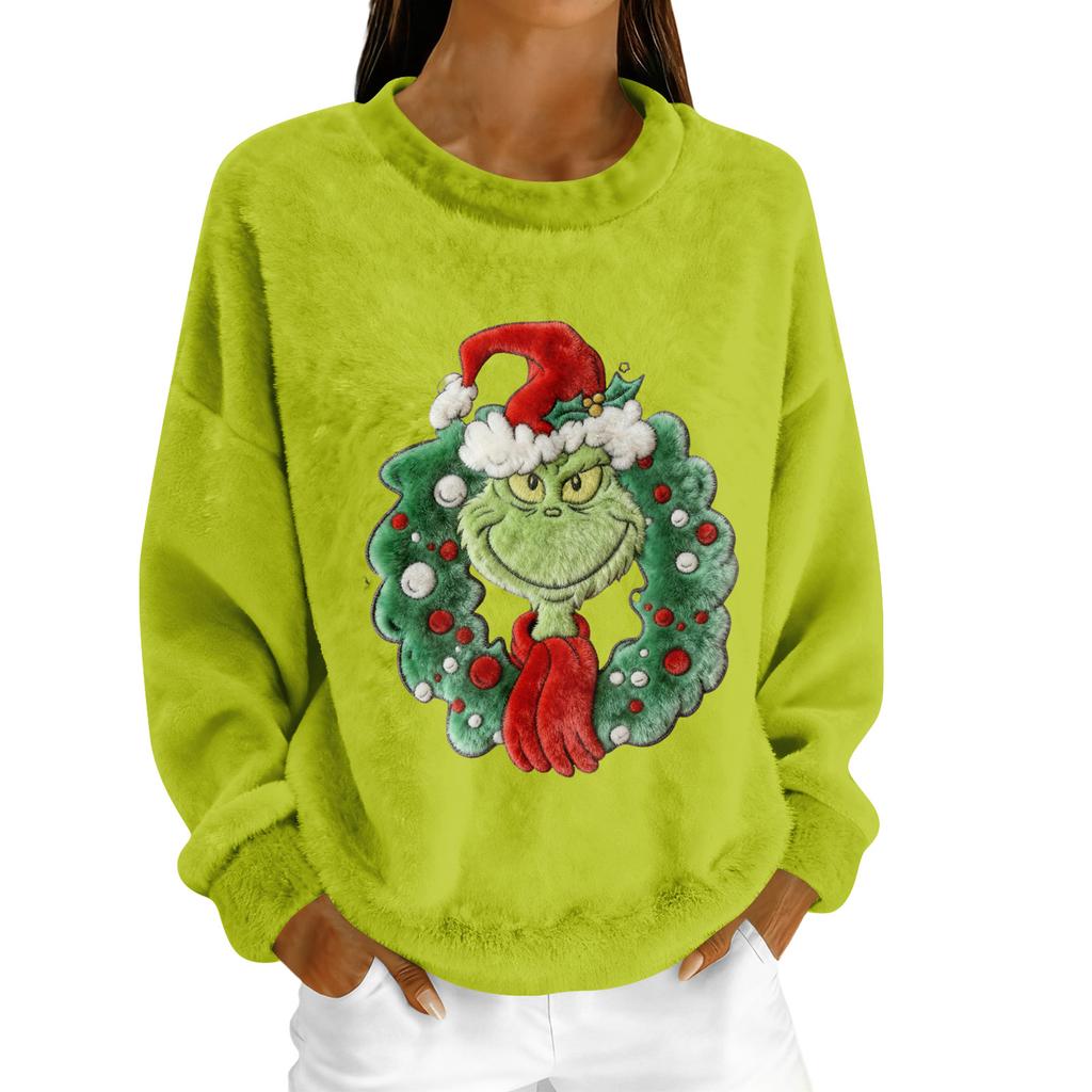 Damen Fleece-Hoodie Langarm Rundhals Lässig Bequem Locker geschnitten Leicht Damen-Hoodie