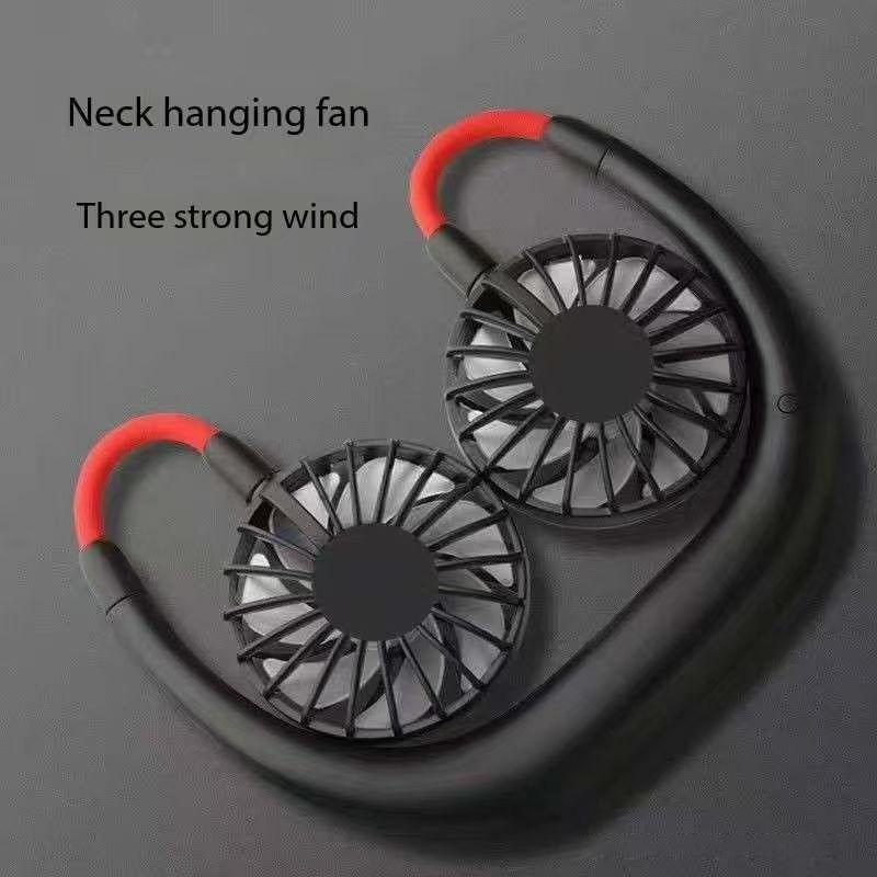 

USB Portable Cold Fan Hands Free Neck Hanging Rechargeable Mini Sports3-Speed Adjustable Neck Dual Fan Home OfficeOutdoor Travel
