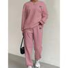 Women Fashion Casual Two Piece Set Long Sleeve Jacquard Sweatshirt And Long Pants