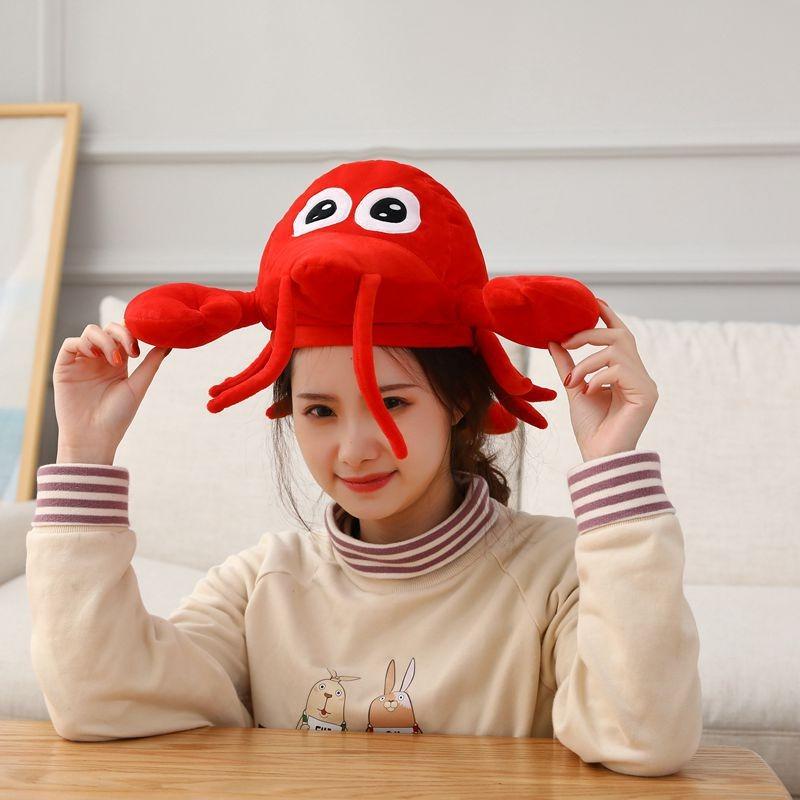 Hat, Lobster Hood, Hat, Plush Hood, Photo Props, Photo Props, Cartoon Hood.