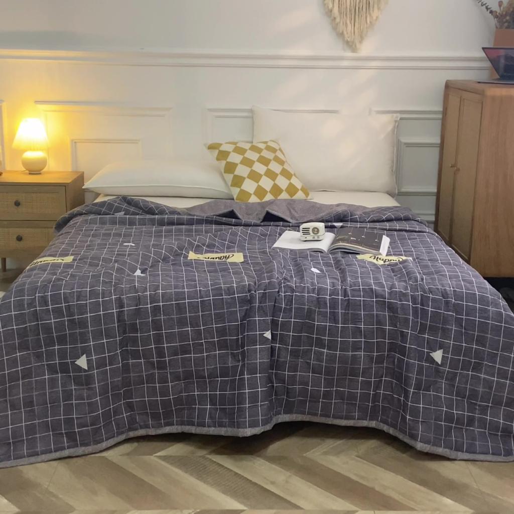 2025 New Summer Washed Cotton Quilt Air-conditioning Comforter Soft Breathable Thin Daisy Print Bedspread Bed Cover Home Textiles