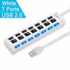 1/7 Port with LED Light USB 1.1 Adapter Hub with Independent Power on Off for Computers Tablets Supports Data Transmission
