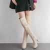 Women's high-heeled boots, sexy European and American style autumn and winter new waterproof table, fine-heeled large-size knee boots