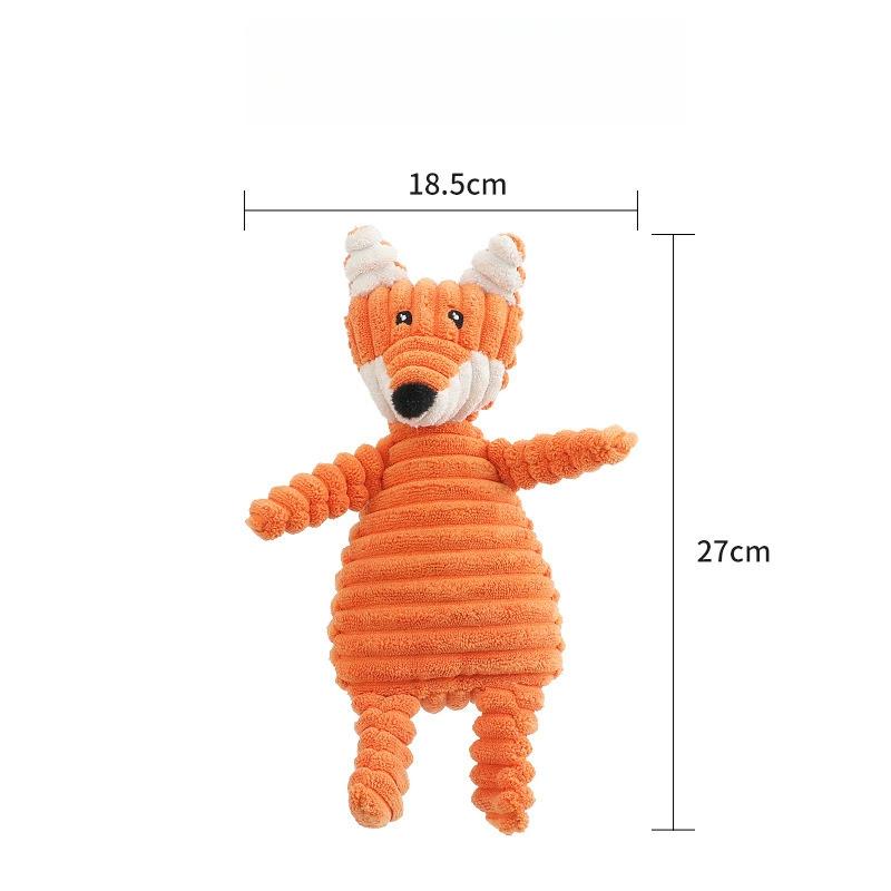 Hundespielzeug mit Geräuschen, niedliches Spielzeug aus Cordstoff in Tierform, lindert Langeweile, interaktives Spielzeug zum Zähneknirschen für Haustiere, Heimtierbedarf