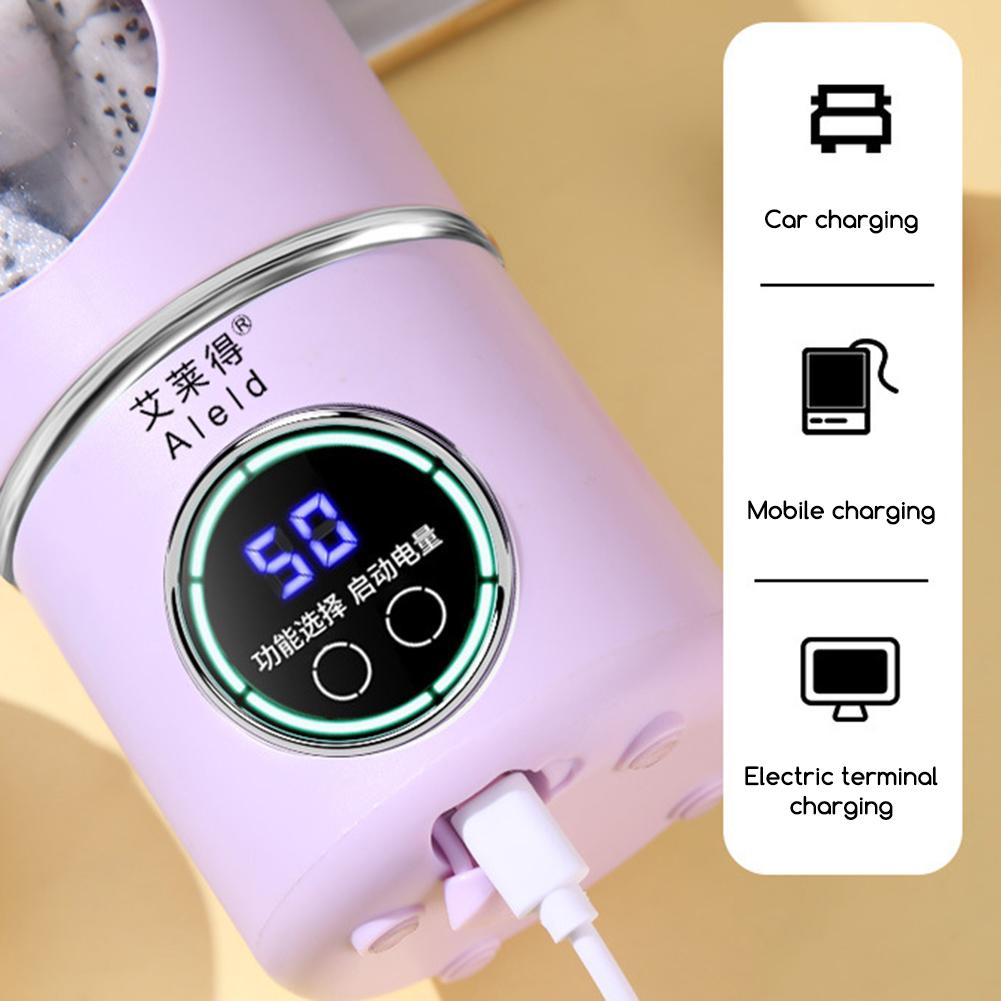 Wireless Usb Rechargeable Mini Juicer Cup 12 Blades Head Multi Speed Adjustables For Busy Morning Solution