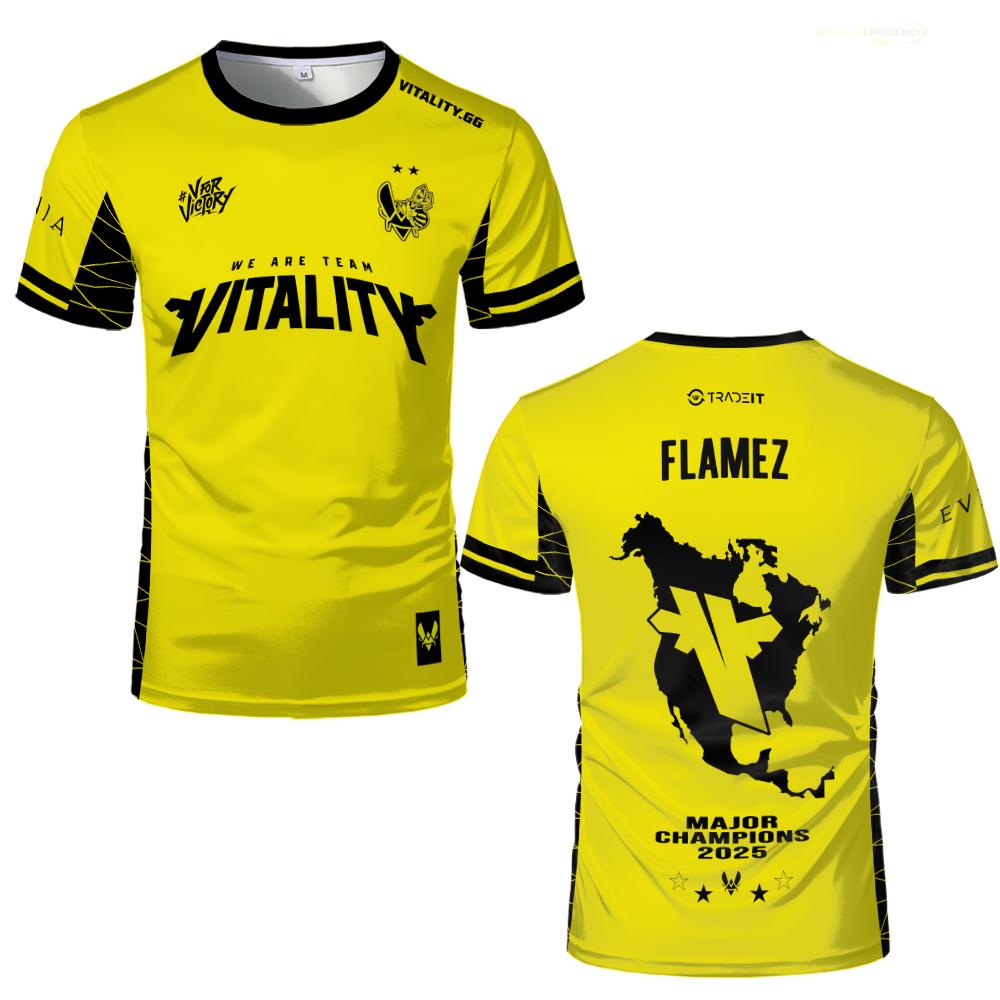 

2025 CS2 Austin Major Team Vitality Commemorative Uniform Fan Jersey ZywOo Training Breathable T-shirt Men s Custom O-Neck Tops XXS