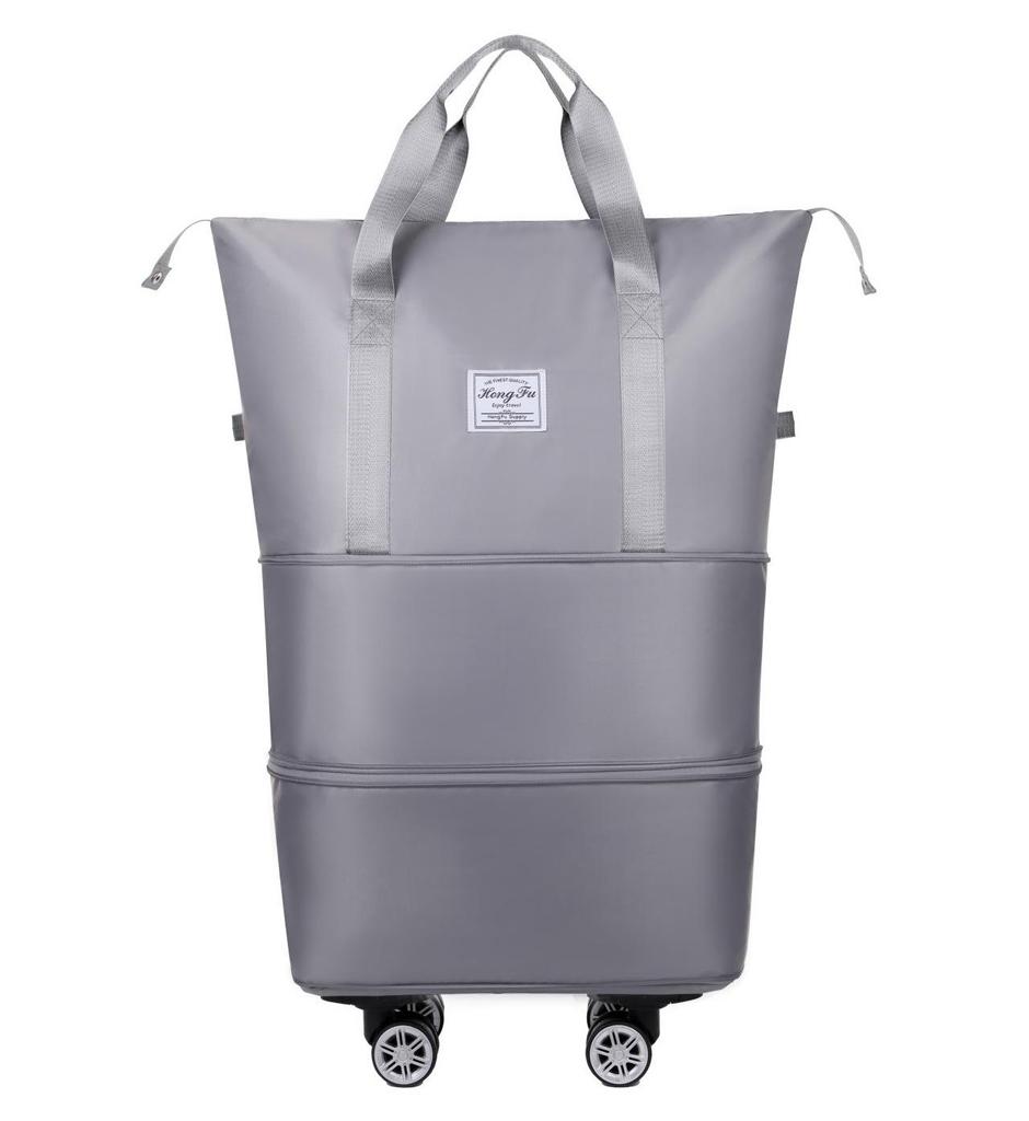 Universal Expandable Double-Layer Travel Bag: Carry-on, Shoulder, Handheld Sports & Yoga Bag with Wheels