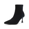 Fashion boots women's 7cm high heels autumn and winter new European and American pointed head thin heel thin boots suede elastic boots socks boots