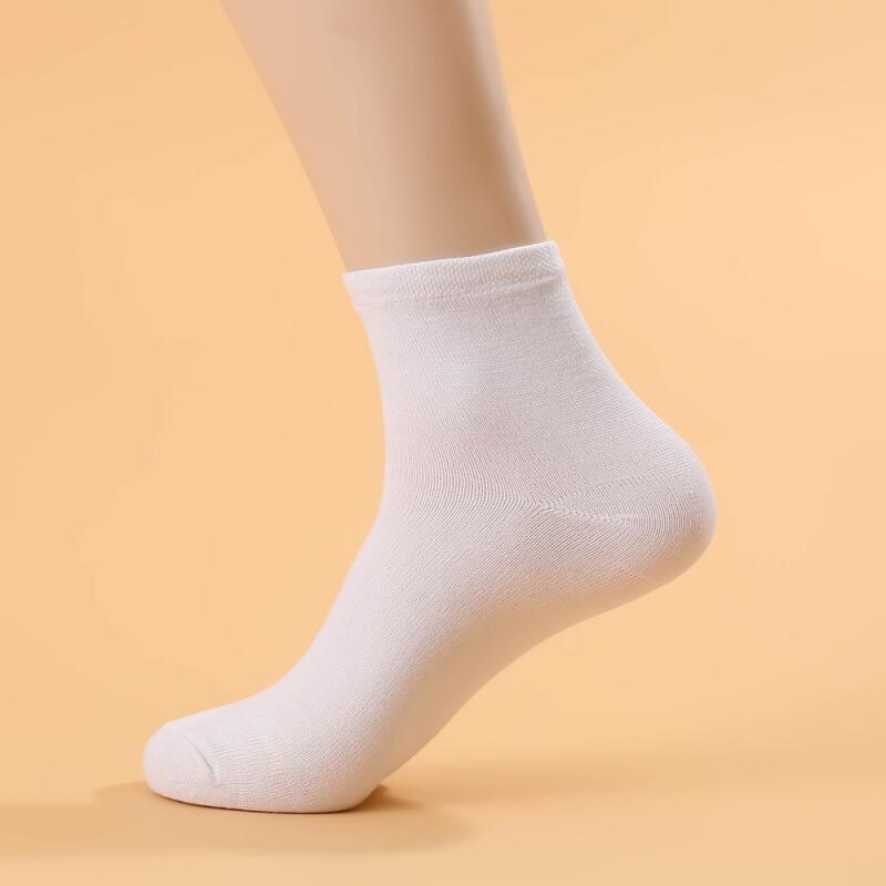 Neat and Plain Men's Mid-Calf Socks Set of 10 (White)