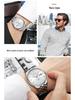 Men's Minimalist Roman Dial Waterproof Stainless Steel Wristwatch with Date, Day, and Luminous Features for All Ages.