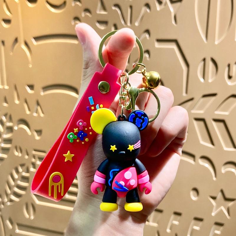 Creative Cartoon Bear Keychain Pendant with Lanyard - Fun Bag Accessory