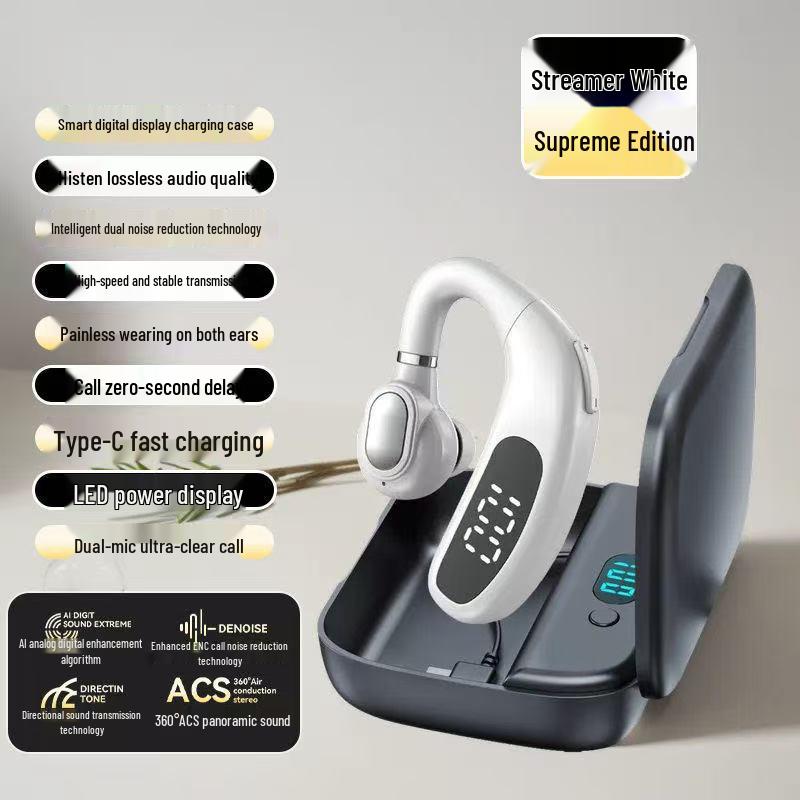 2025 Wireless Bluetooth Single Ear Hook Headphones for Driving, Compatible with Huawei, Vivo, Apple, Oppo, and Xiaomi