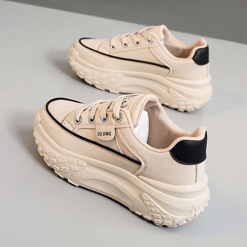 Scarpe da ginnastica sportive casual con suola spessa 22 nuove autunno e inverno rialzanti papà scarpe bianche scarpe muffin in pelle