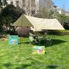 3x4.5m Silver-Coated Camping Tarp Tent: Sun, Rain & UV Protection Canopy.