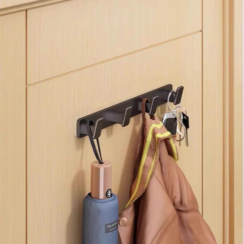 Coat Hook Wall Rack Hanger - Black Coat Rack with 5 Hooks Wall Hooks for Hanging Hat Key Bag Towel Wall Mount Coat Rack