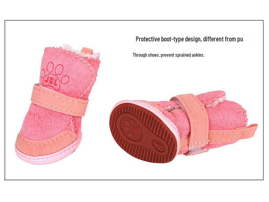 Waterproof Winter Teddy Dog Shoes - Cotton Pet Boots for Autumn & Winter