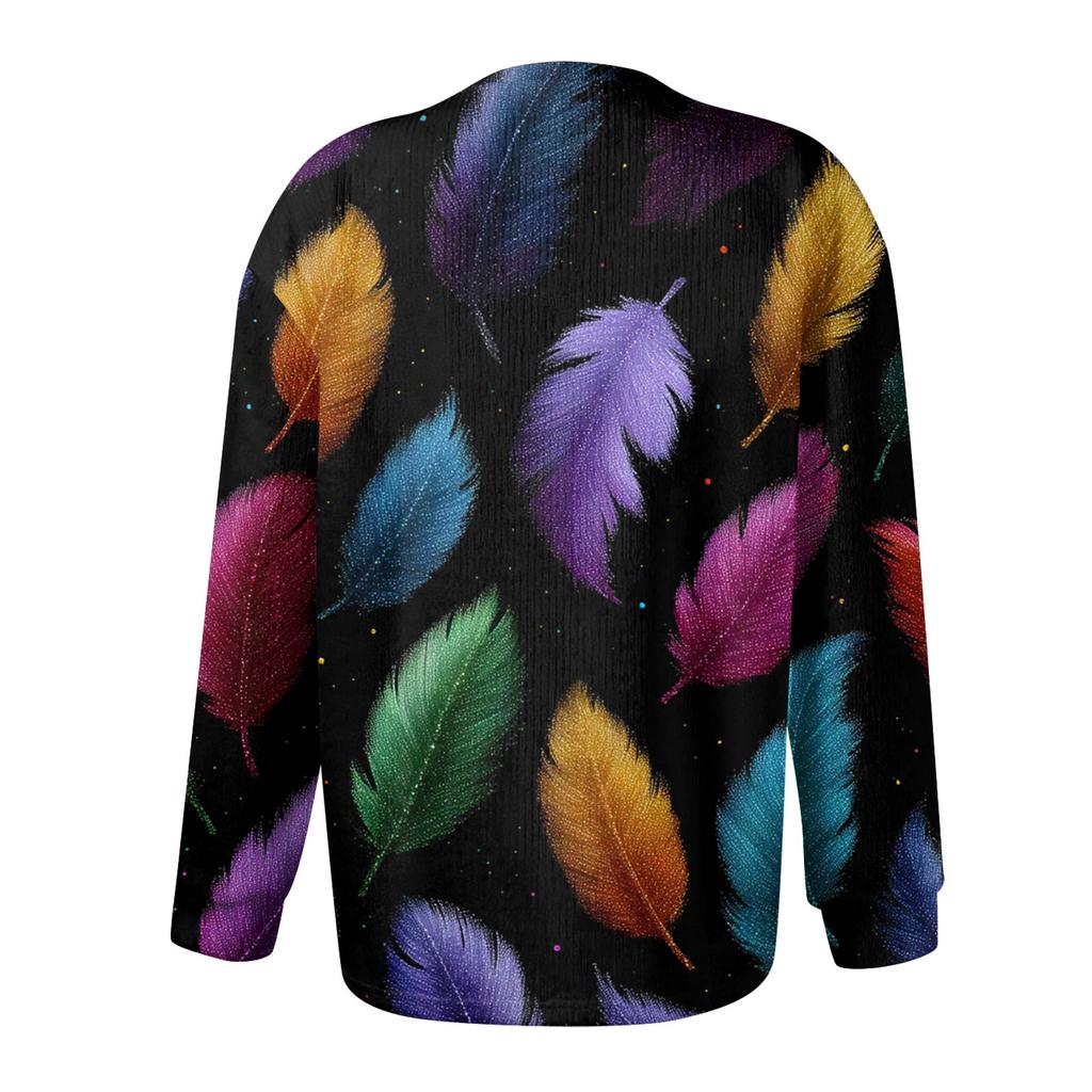 Dámský módní festivalový pletený kardigan s dlouhým rukávem a zapínáním na knoflíky