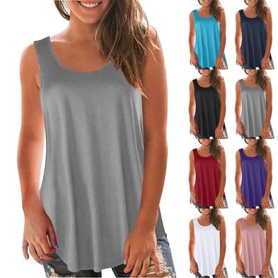 Women's Fashion Summer Solid Color Swallowtail Sleeveless U Neck Vest Sleeveless Top