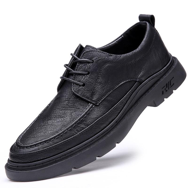 

Мужские повседневные кожаные туфли в стиле ретро с толстой подошвой Size 39