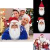 Christmas Latex Santa Claus Cap With White Beard Mask Role Play Fun Props