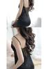 Women's Summer Ice Silk Lace Nightgown with Built-in Bra, Open Back, Outdoor-Ready