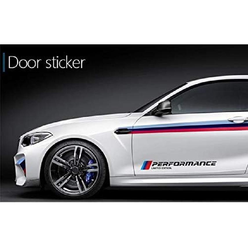 2PCS Car Door Sticker Decal for BMW M3 M5 X1 X3 X5 X6 E36 E39 E46 E30 E60 E92 Series (Black)