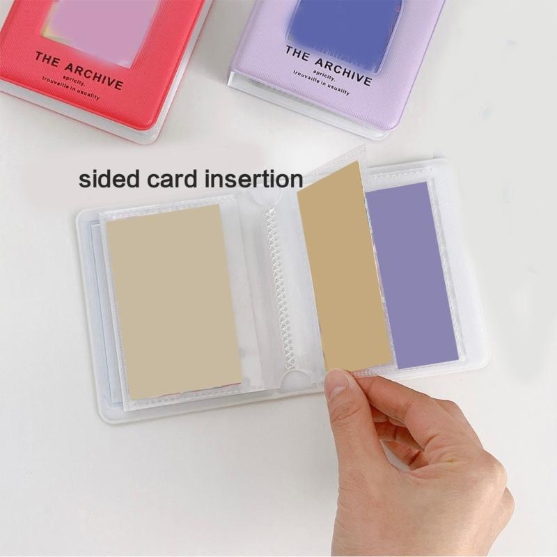 Small Card Collector Binder Holds 40 Cards with Showcases Cover 3Inch Photocard Holders Album Photo Organizers Book