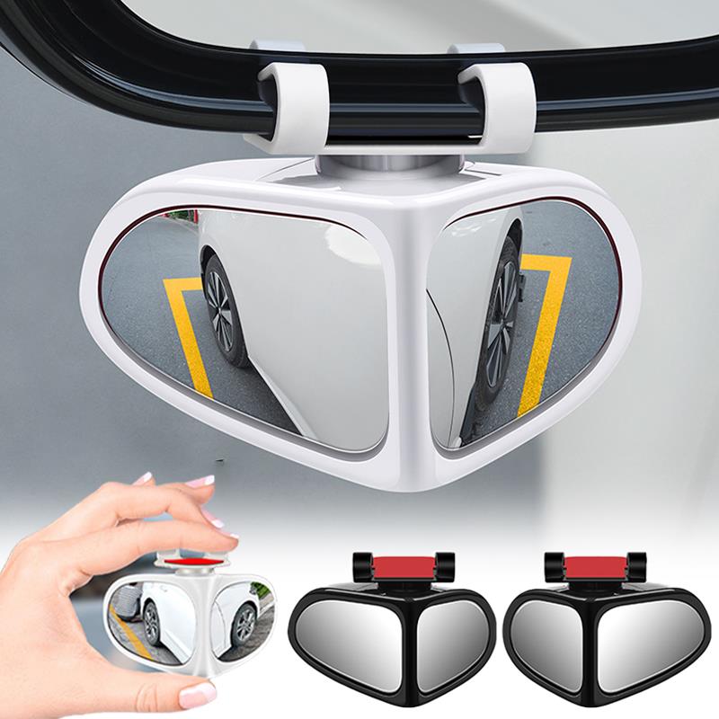 Car Blind Spot Double-Sided Mirror Front Wheel Auxiliary Rearview 360 Degree Adjustable Wideangle Blind Spot Reflective Mirrors Interior Mirrors6