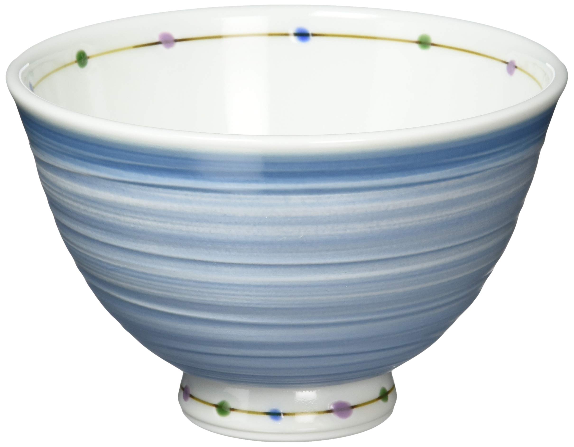 

Hasami Ware Lightweight Rice Bowl Colored Dot Microwave and Dishwasher Made in 14777 (Large), Pattern, Blue, Safe, Japan, синий