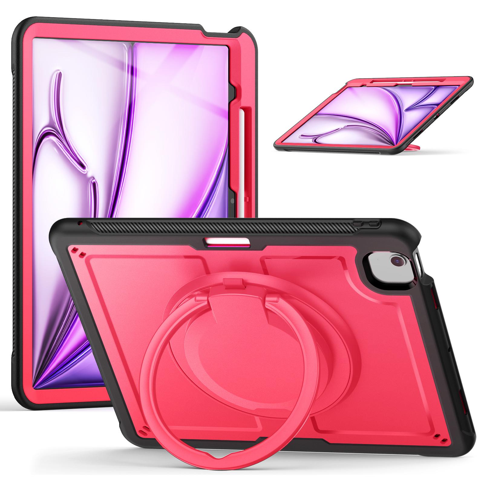 

For iPad Air 13 (2025)/(2024) Case with Shoulder Strap/Pencil Slot Kickstand PC+TPU Tablet Cover C