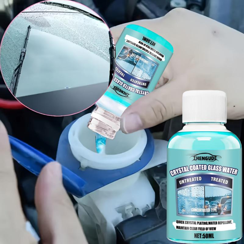 Concentrated Crystal-Coating Liquid for Car Glass - Windshield Wiper Fluid, Keeps Surfaces Smooth, Rain-Proof, and Anti-Fog, Streak-Free, Q