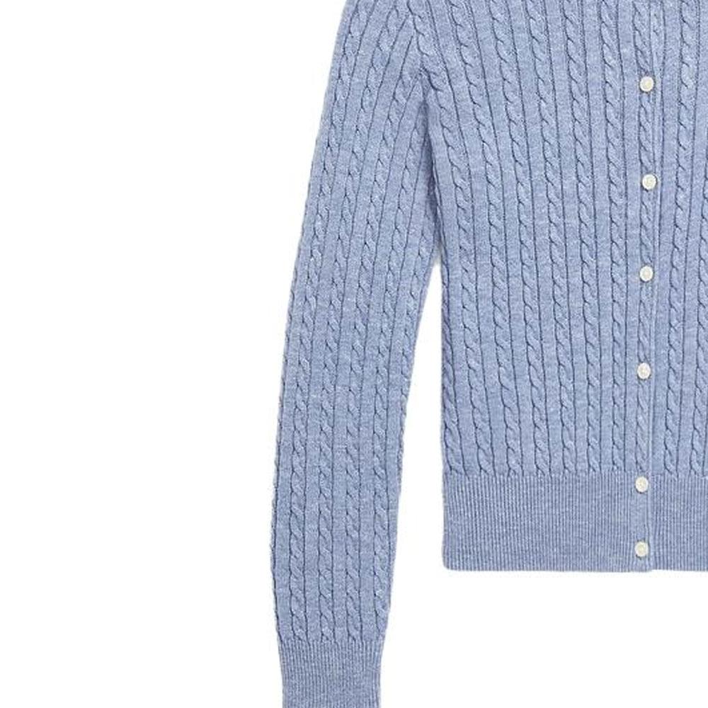 Polo Ralph Lauren Sweater Ss23 Logo Embroidered Cable Knit Long Sleeve Kids sweaters Blue CWPOSWEG6820321-400