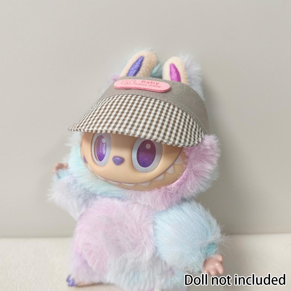 Doll Cap for Dollhouse Miniature 17cm Labubu Color Match Hat Kawaii Cute Doll Accessories Kids Girls Toys