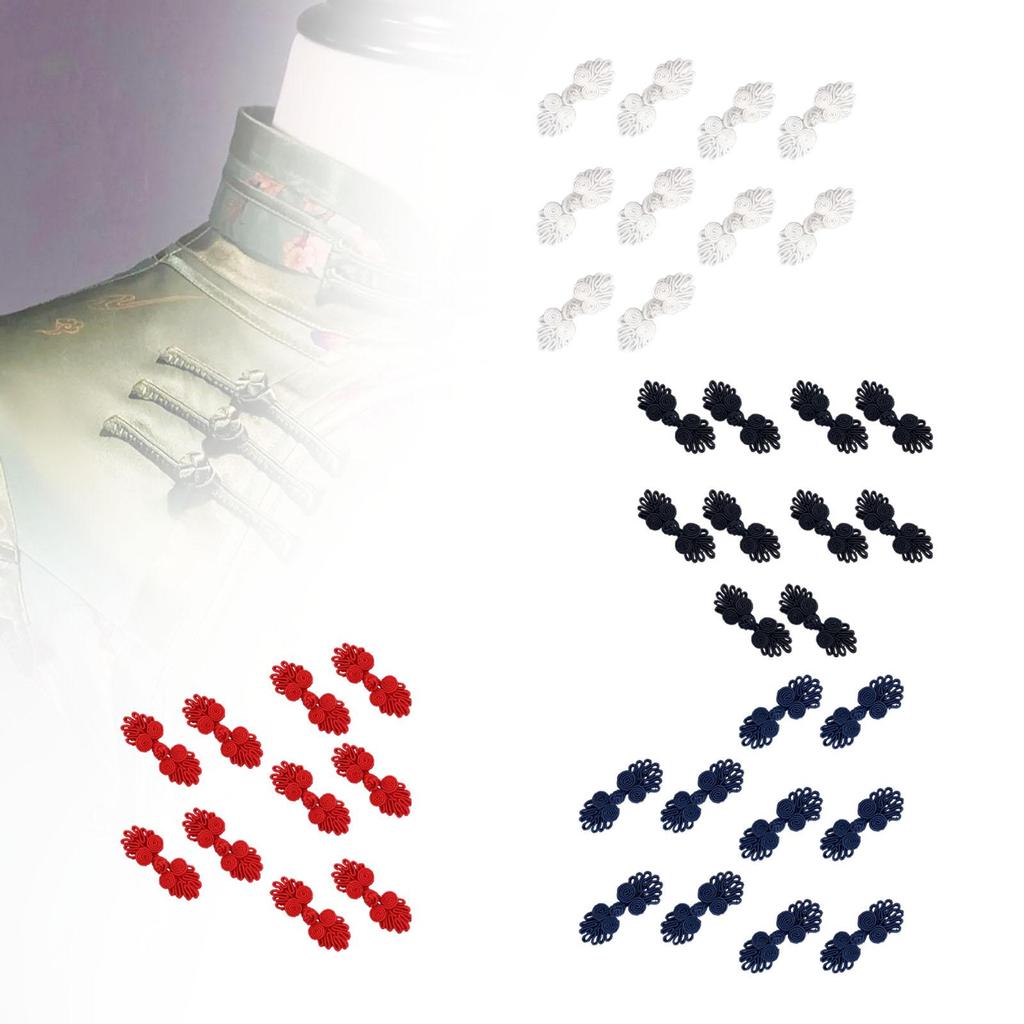 5Pcs Chinese Knot Frog Buttons Traditional Handcraft Chic Chinese Frog Closures for Hanfu Coats Cheongsam Stage Costume Cardigan