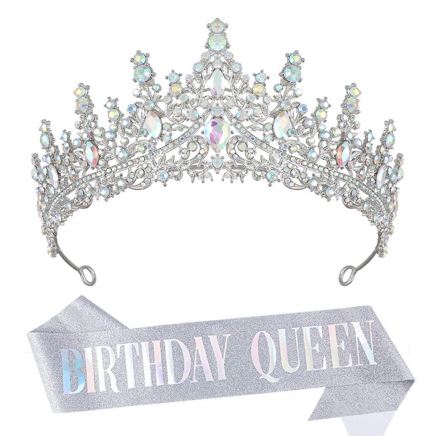 Luxury Crystal Crown & Sash Set for Birthday Girl