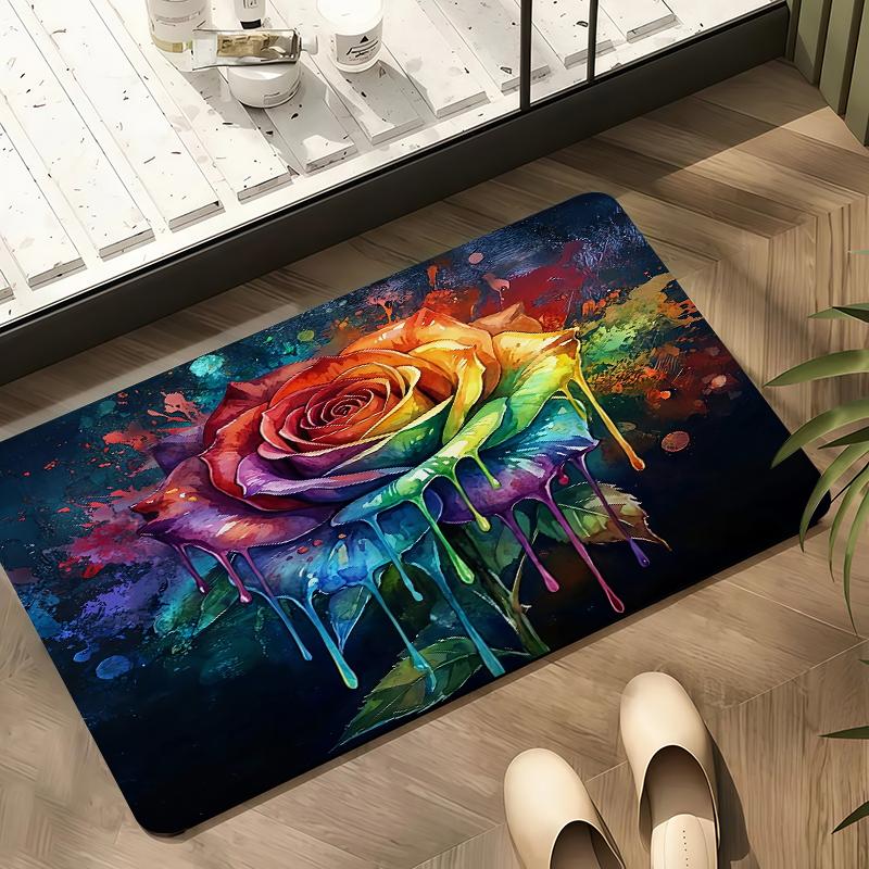 2025 New Colorful FlowersCarpet Rug for Living Room Bedroom Home Sofa Decoration,Kids play Non-slip Floor Mat